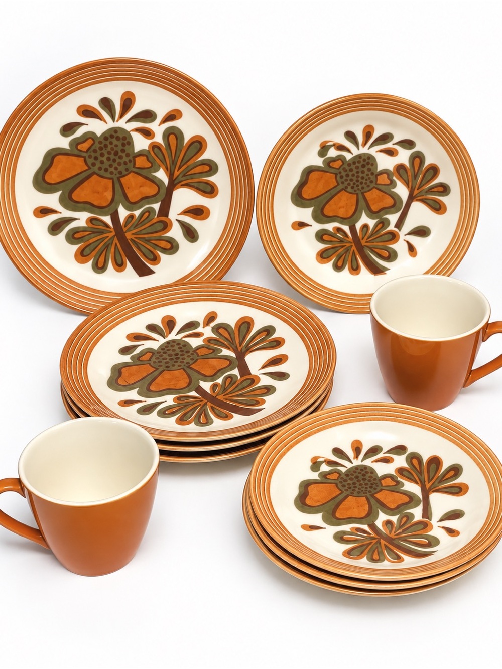 Vintage 1970s Royal China Ironstone Gypsy Floral Dish Set
